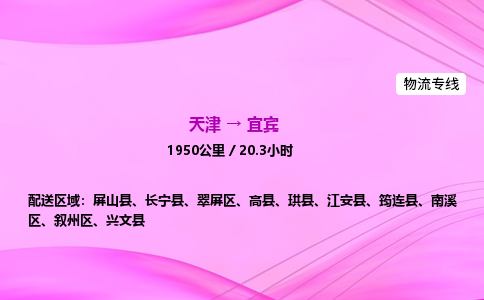 天津到宜宾物流公司-天津至宜宾物流专线-物流专线全境闪送