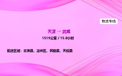 天津到武威物流公司-天津至武威物流专线-电子产品运输专线