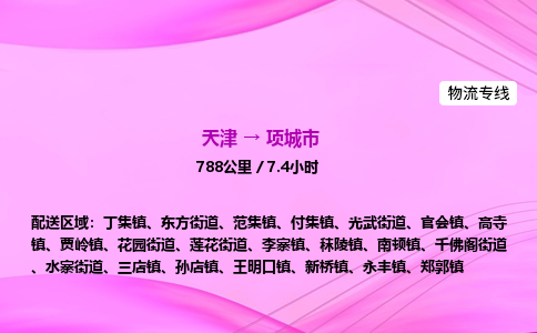 天津到项城市物流专线-【快速安全的】天津至项城市货运公司