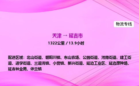 天津到延吉市物流专线-【快速安全的】天津至延吉市货运公司