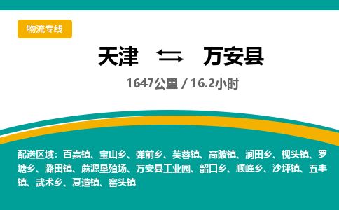 天津到万安县物流专线-天津到万安县货运公司-价格从优「实时监控」