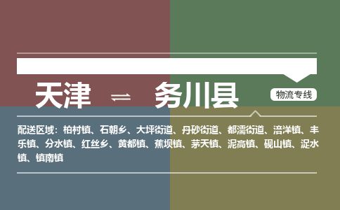天津到务川县物流专线-天津到务川县货运公司-价格从优「直达往返」