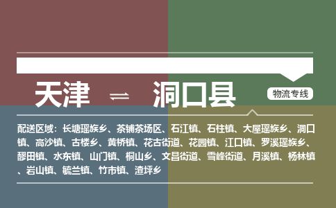 天津到洞口县物流专线-天津到洞口县货运公司-价格从优「全境派送」
