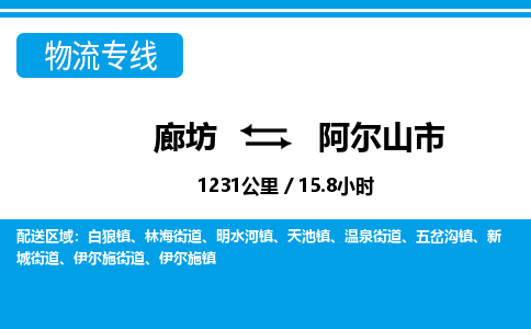 廊坊到阿尔山市物流专线-廊坊至阿尔山市货运公司【日用工业品运输专线】 廊坊到阿尔山市物流专线-廊坊至阿尔山市货运公司【日用工业品运输专线】
