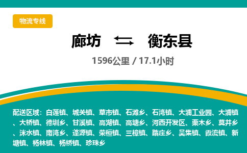 廊坊到衡东县物流专线-廊坊至衡东县货运公司【日用品运输专线】