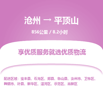 沧州到平顶山物流公司-沧州至平顶山专线-的一站式物流解决方案