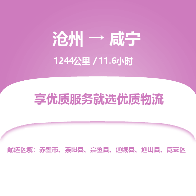 沧州到咸宁物流公司-沧州至咸宁专线-的一站式物流解决方案