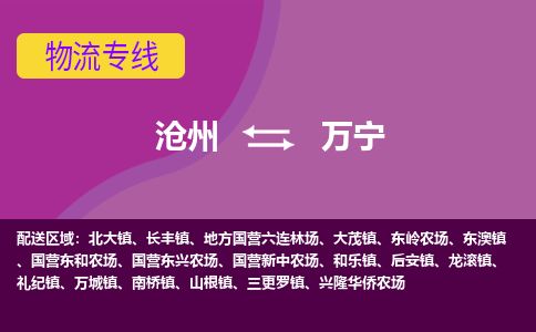沧州到万宁物流公司-沧州至万宁专线-的一站式物流解决方案