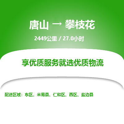 唐山到攀枝花物流专线-高效便捷的唐山至攀枝花物流公司