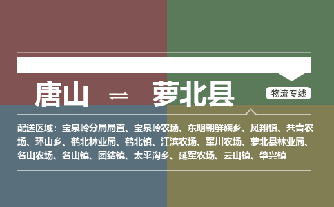 唐山到萝北县物流专线-高效便捷的唐山至萝北县物流公司